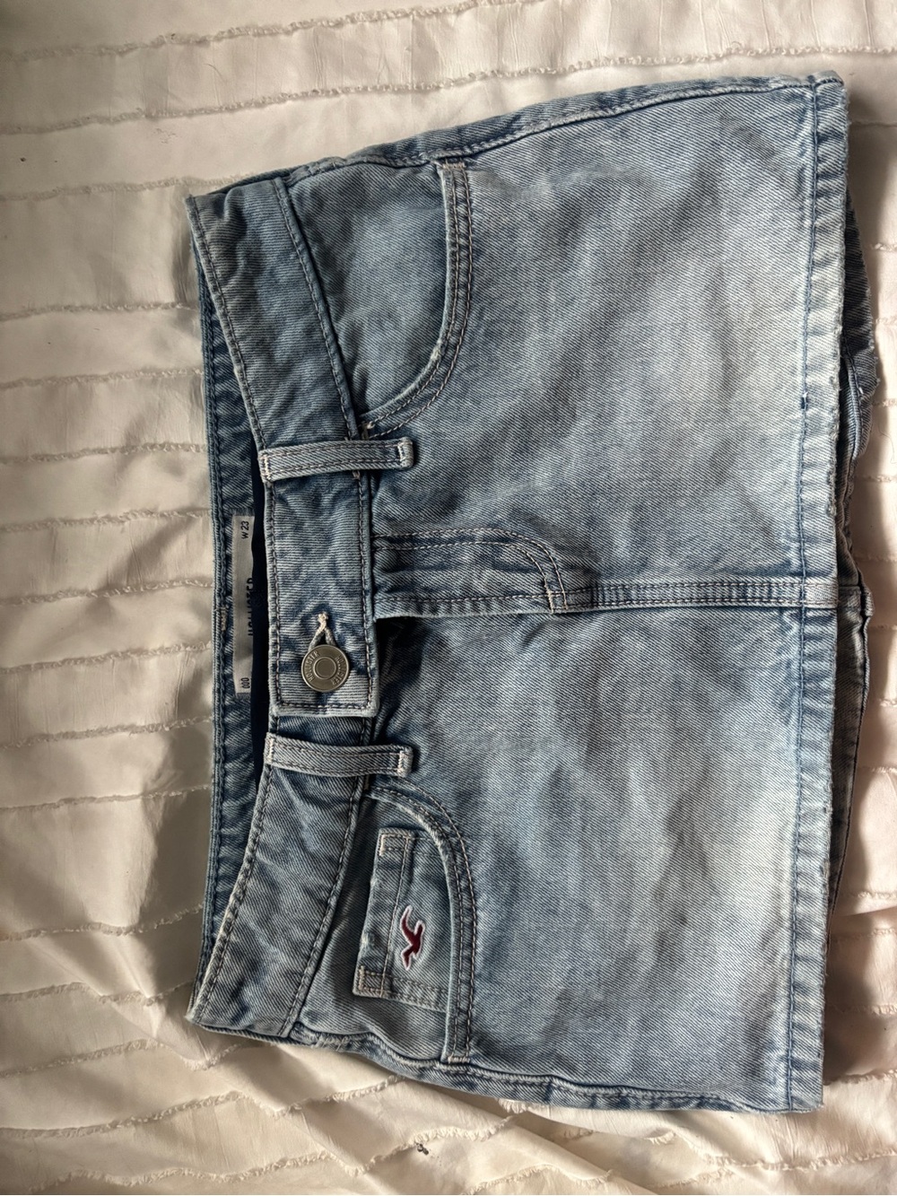 Hollister Light Blue Denim Mini Skirt